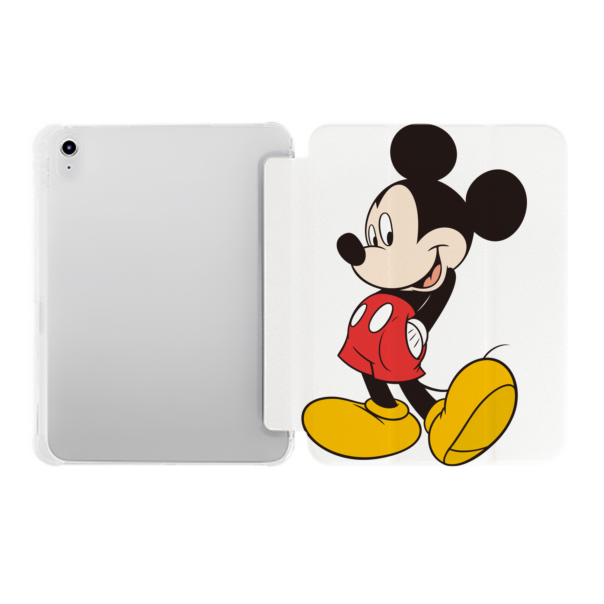 （画像用） ミッキーマウス Mickey Mouse IPad ケース ペン収納付き 三つ折りスタンド PUレザー×シリコン 対応機種9.5/10.5/10.9インチ